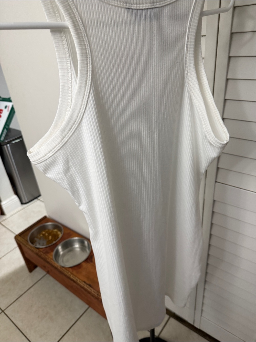 chic White Ribbed Tank Top - Picture 3 of 3